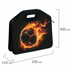 Папка-сумка ЮНЛАНДИЯ, 1 отделение, фетровые ручки, 34х30х11 см, "Fire ball", 273381 Папка-сумка ЮНЛАНДИЯ, 1 отделение, фетровые ручки, 34х30х11 см, "Fire ball", 273381 - фото 6