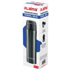 Термокружка 470 мл из нержавеющей стали SUS304, бесконечно темно-серый металлик, LAIMA, 608827 - фото 2