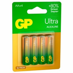 Батарейки КОМПЛЕКТ 4 шт., GP Ultra G-Tech, AA (LR6, 15А), алкалиновые, пальчиковые, 15AUA21-2CRSBC4 Батарейки КОМПЛЕКТ 4 шт., GP Ultra G-Tech, AA (LR6, 15А), алкалиновые, пальчиковые, 15AUA21-2CRSBC4 - фото 4
