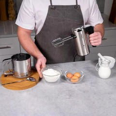 Миксер TIMBERK T-HM40S49, 550 Вт, 5 скоростей, 2 венчика, 2 крюка для теста, подставка, стальной - фото 16