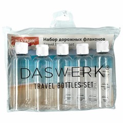 Дорожный набор флаконов в косметичке с наклейками, 5х100 мл, цвет белый, DASWERK, 609305 Дорожный набор флаконов в косметичке с наклейками, 5х100 мл, цвет белый, DASWERK, 609305 - фото 2