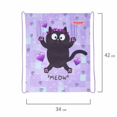 Мешок для обуви ПИФАГОР, 1 отделение, 42х34 см, "Falling cat", 272383 Мешок для обуви ПИФАГОР, 1 отделение, 42х34 см, "Falling cat", 272383 - фото 6