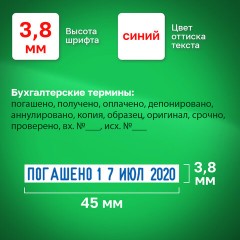 Датер-мини месяц буквами, "12 бухгалтерских терминов", оттиск 45х3,8 мм, синий, TRODAT 4817, корпус черный, 80701 Датер-мини месяц буквами, "12 бухгалтерских терминов", оттиск 45х3,8 мм, синий, TRODAT 4817, корпус черный, 80701 - фото 10
