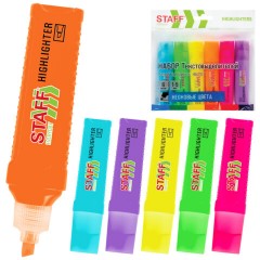 Набор текстовыделителей 6 НЕОНОВЫХ ЦВЕТОВ, STAFF "EVERYDAY HL-707", линия 1-5 мм, скошенный наконечник, 152550