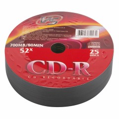 Диски CD-R VS, 700 Мб, 52x, Bulk (термоусадка без шпиля), КОМПЛЕКТ 25 шт., VSCDRSH2501 - фото 2