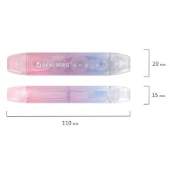 Корректирующая лента двусторонняя BRAUBERG "GRADE PASTEL", 5 мм x 10 м, корпус ассорти, блистер, 273025 - фото 6
