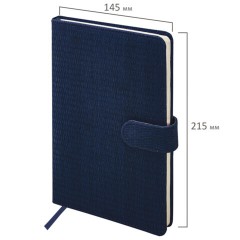 Еженедельник датированный 2026 А5 145х215 мм, BRAUBERG "Augustus", под кожу, темно-синий, 117164 - фото 2