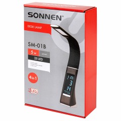 Настольная лампа-светильник SONNEN SM-01B на подставке, LCD-экран, СВЕТОДИОДНАЯ, 5 Вт, черный, 238232 - фото 7
