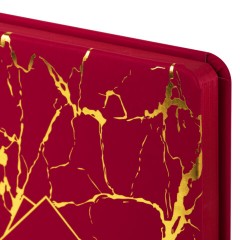 Ежедневник датированный 2026 А5 138x213 мм, BRAUBERG "Goldy", под кожу, цветной срез, красный, 117471 - фото 3