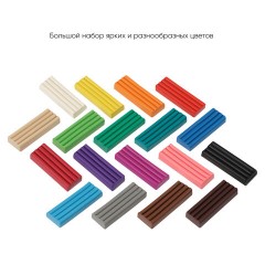 Пластилин классический ГАММА "Классический", 18 цветов, 360 г, со стеком, картонная упаковка, 281035 Пластилин классический ГАММА "Классический", 18 цветов, 360 г, со стеком, картонная упаковка, 281035 - фото 2