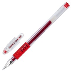 Ручка гелевая с грипом PILOT "G-1 Grip", КРАСНАЯ, корпус прозрачный, узел 0,5 мм, линия письма 0,3 мм, BLGP-G1-5, BLGP-G1-5 R