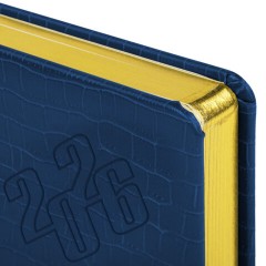 Ежедневник датированный 2026, А5, 138x213 мм, BRAUBERG "Comodo", под кожу, синий, 117050 - фото 3