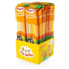 Трубочки для молока "Три кота" со вкусом "Фруктовый микс", 24 шт. по 24 г