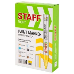 Маркер-краска лаковый (paint marker) 2-4 мм, ЖЕЛТЫЙ, НИТРО-ОСНОВА, STAFF PROFIT, для любых поверхностей, 152583 - фото 15