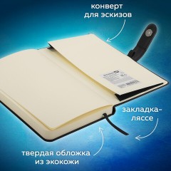 Скетчбук, слоновая кость 140 г/м2 130х210 мм, 80 л., КОЖЗАМ, застежка, BRAUBERG ART CLASSIC, черный, 116460 Скетчбук, слоновая кость 140 г/м2 130х210 мм, 80 л., КОЖЗАМ, застежка, BRAUBERG ART CLASSIC, черный, 116460 - фото 13