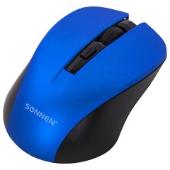 Мышь беспроводная с бесшумным кликом SONNEN V18, USB, 800/1200/1600 dpi, 4 кнопки, синяя, 513515 Мышь беспроводная с бесшумным кликом SONNEN V18, USB, 800/1200/1600 dpi, 4 кнопки, синяя, 513515 - фото 2