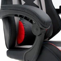 Кресло компьютерное CROMEX (КРОМЕКС) "Quantum GM-155 RGB", подсветка, две подушки, экокожа, черное/красное/серое, 532955 - фото 13