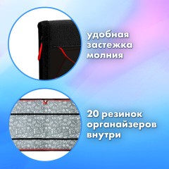 Папка на молнии BRAUBERG А4 с ручкой, с органайзером, 1 отделение, "Black football", 270992 Папка на молнии BRAUBERG А4 с ручкой, с органайзером, 1 отделение, "Black football", 270992 - фото 8