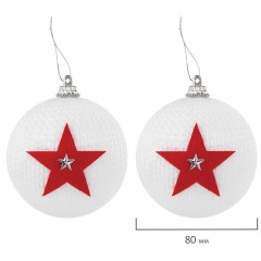Шары ёлочные НАБОР 40 шт., 8 см/4 см, "Red&White", красные/белые, пластик, ЗОЛОТАЯ СКАЗКА, 592167 - фото 8