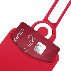 Бейдж вертикальный для пропуска и ID-карт, СИЛИКОНОВЫЙ, 85х54 мм, шнурок 42 см, красный, BRAUBERG, 238903 - фото 6