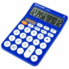 Калькулятор настольный BRAUBERG STYLE-12-BL (157х106 мм), 12 разрядов, двойное питание, СИНИЙ, 272966 Калькулятор настольный BRAUBERG STYLE-12-BL (157х106 мм), 12 разрядов, двойное питание, СИНИЙ, 272966 - фото 3