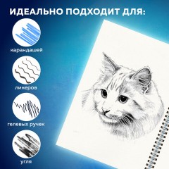 Скетчбук, белая бумага 160 г/м2, 145х203 мм, 64 л., резинка, твердый, BRAUBERG ART CLASSIC "Ван Гог", 114590 - фото 12