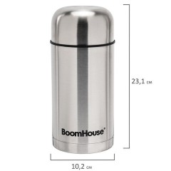 Термос 1 л для еды/напитков с широким горлом, BOOMHOUSE (БУМХАУС) WIDE, нержавеющая сталь SUS304, серебристый, 700320 - фото 6