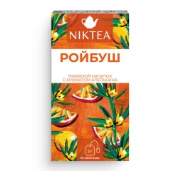 Чай NIKTEA "Ройбуш Оранж" травяной со вкусом апельсина, 25 пакетиков в конвертах по 2 г, TALTHA-DP0058 - фото 2