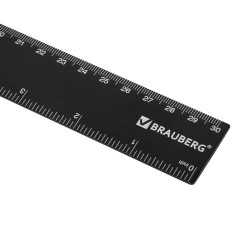 Линейка пластиковая 30 см, BRAUBERG, черная, 210837 Линейка пластиковая 30 см, BRAUBERG, черная, 210837 - фото 2