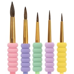 Кисти c EVA-вставкой ПОНИ набор 5 шт. (круглые №1, 2, 3, 4, 5), блистер, BRAUBERG KIDS, 201092 - фото 7