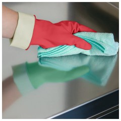 Перчатки VILEDA PROFESSIONAL многоцелевые латексные, МНОГОРАЗОВЫЕ, х/б напыление, ПРОЧНЫЕ, S (малый), красный, 174341 - фото 2