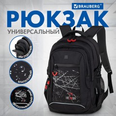 Рюкзак BRAUBERG CONTENT универсальный, 3 отделения, светоотражающий принт, "Br(ok)en", 47х33х18 см, 273845 - фото 10