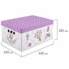 Короб для хранения из плотного микрогофрокартона 330х250х185 мм, КОМПЛЕКТ 4 шт., BRAUBERG HOME "Лаванда", 271813 Короб для хранения из плотного микрогофрокартона 330х250х185 мм, КОМПЛЕКТ 4 шт., BRAUBERG HOME "Лаванда", 271813 - фото 9