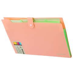 Папка-органайзер на кнопке 5 отделений, BRAUBERG "Extra", А4, персиковая с мятным, 274097 - фото 2