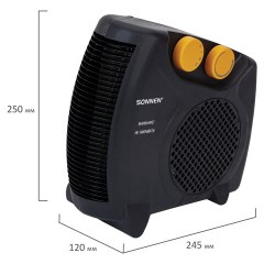 Тепловентилятор SONNEN FH06, 1000/2000 Вт, 2 режима нагрева, режим вентиляции, черный/оранжевый, 457781 - фото 7