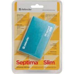 Хаб USB 2.0, 7 портов, порт для питания, синий, DEFENDER SEPTIMA SLIM, 83505 Хаб USB 2.0, 7 портов, порт для питания, синий, DEFENDER SEPTIMA SLIM, 83505 - фото 5