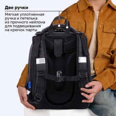 Ранец BRAUBERG SHINY, 2 отделения, с брелоком, "Царь зверей", светящийся рисунок, 38х28х14 см, 272039 - фото 20