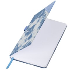 Блокнот А5 135x210 мм BRAUBERG "Denim", ткань/экокожа, резинка, держатель, 80 л., клетка, голубой, 117138 - фото 4