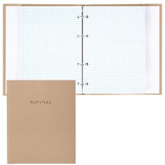 Тетрадь на кольцах А5 175х215 мм, 120 л., твердый картон, матовая ламинация, клетка, BRAUBERG "Minimal beige", 404997 - фото 9