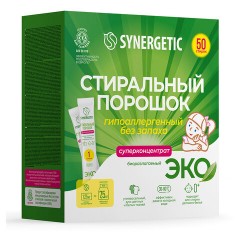 Стиральный порошок автомат 50 стиков SYNERGETIC, 50 стирок, концентрат, биоразлагаемый, 109005 - фото 2