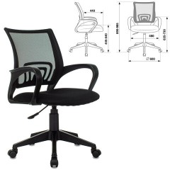 Кресло BRABIX "Fly MG-396", с подлокотниками, сетка, черное, 532083 - фото 2