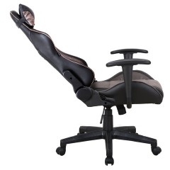 Кресло компьютерное BRABIX "GT Racer GM-100", две подушки, ткань, экокожа, черное/коричневое, 531819 - фото 5