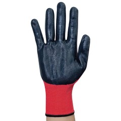 Перчатки полиэфирные ОИЛРЕЗИСТ маслобензостойкие 1 пара, 15 класс, 42-44 г, размер 9, покрытие - облив НИТРИЛОВОЕ, прочные, тактильные, СВС, nl13nt... Перчатки полиэфирные ОИЛРЕЗИСТ маслобензостойкие 1 пара, 15 класс, 42-44 г, размер 9, покрытие - облив НИТРИЛОВОЕ, прочные, тактильные, СВС, nl13nt крас/чер - фото 3