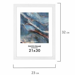Рамка 21х30 см небьющаяся, КОМПЛЕКТ 4 шт., багет 16 мм, МДФ, BRAUBERG "Basic", белая, 391258 - фото 8