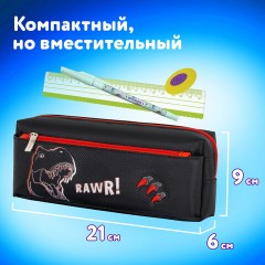 Пенал мягкий ЮНЛАНДИЯ, 2 отделения, полиэстер, "Roar", черный, 21х9х6 см, 272347 Пенал мягкий ЮНЛАНДИЯ, 2 отделения, полиэстер, "Roar", черный, 21х9х6 см, 272347 - фото 10