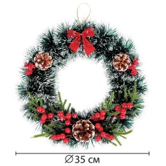 Венок новогодний, диаметр 35 см "Пушистый", с декором, ПЭТ, ЗОЛОТАЯ СКАЗКА, 592520 - фото 3