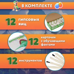 Набор для раскопок 12 видов динозавров, карточки, инструменты, развивающий, BRAUBERG KIDS, 664923 Набор для раскопок 12 видов динозавров, карточки, инструменты, развивающий, BRAUBERG KIDS, 664923 - фото 12