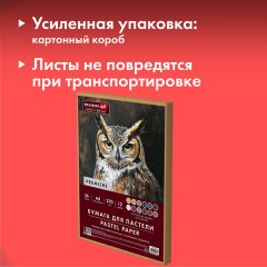 Бумага для пастели ФАКТУРНАЯ, А4, в коробке, 36 листов, 12 цветов, 270 г/м2, BRAUBERG ART, 117759 - фото 9