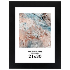 Рамка 21х30 см небьющаяся, КОМПЛЕКТ 3 шт., багет 29 мм, МДФ, BRAUBERG "Basic", черная, 391261 - фото 2