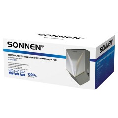 Сушилка для рук ВЫСОКОСКОРОСТНАЯ SONNEN HSD-A1011, 1000 Вт, 90 м/с, IPX4, пластик, серебристая, 701867 - фото 2